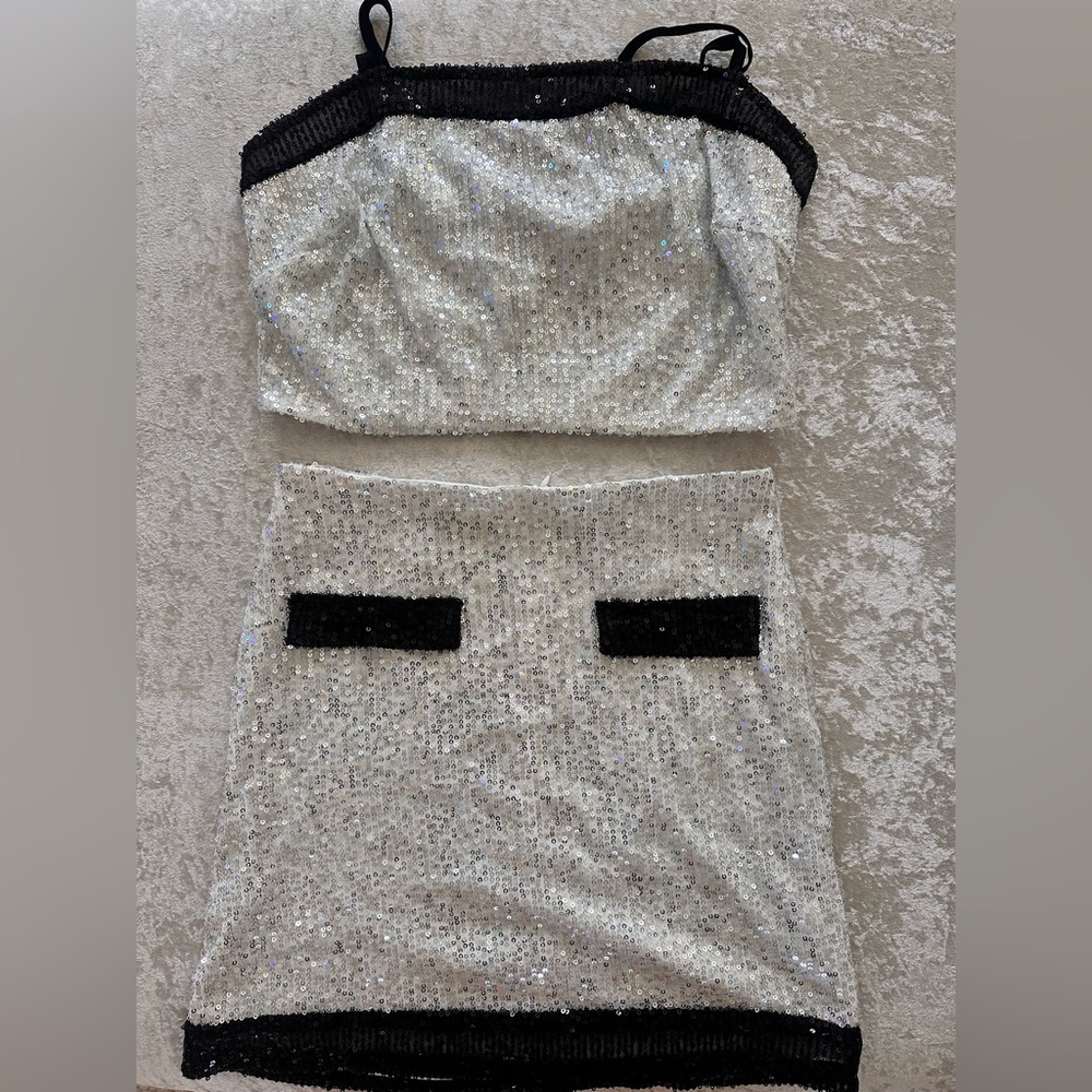 NYE outfit skirt and top set